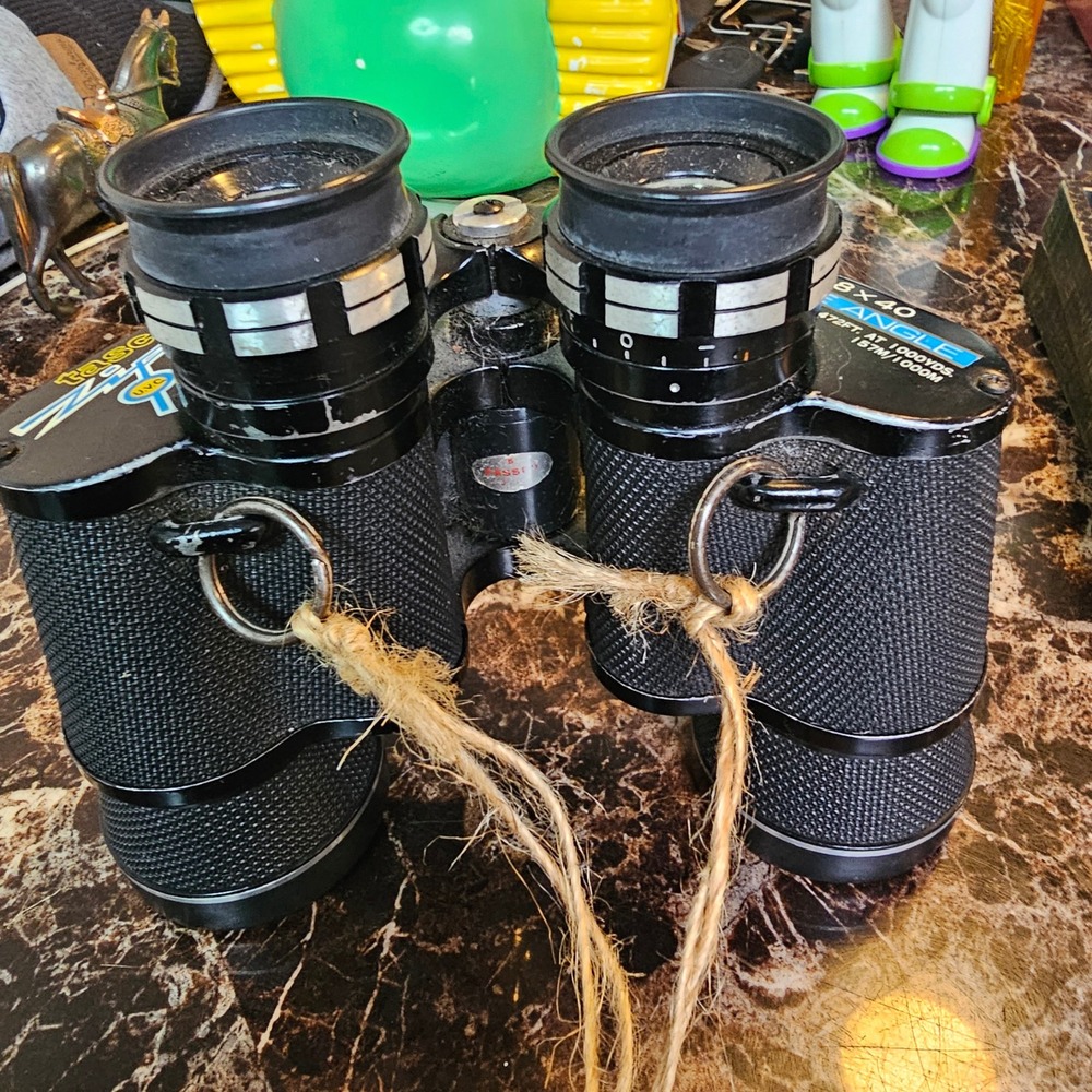 Tasco Zip 8x40 Wide Angle Binoculars Model 323Z Black Vintage Optics